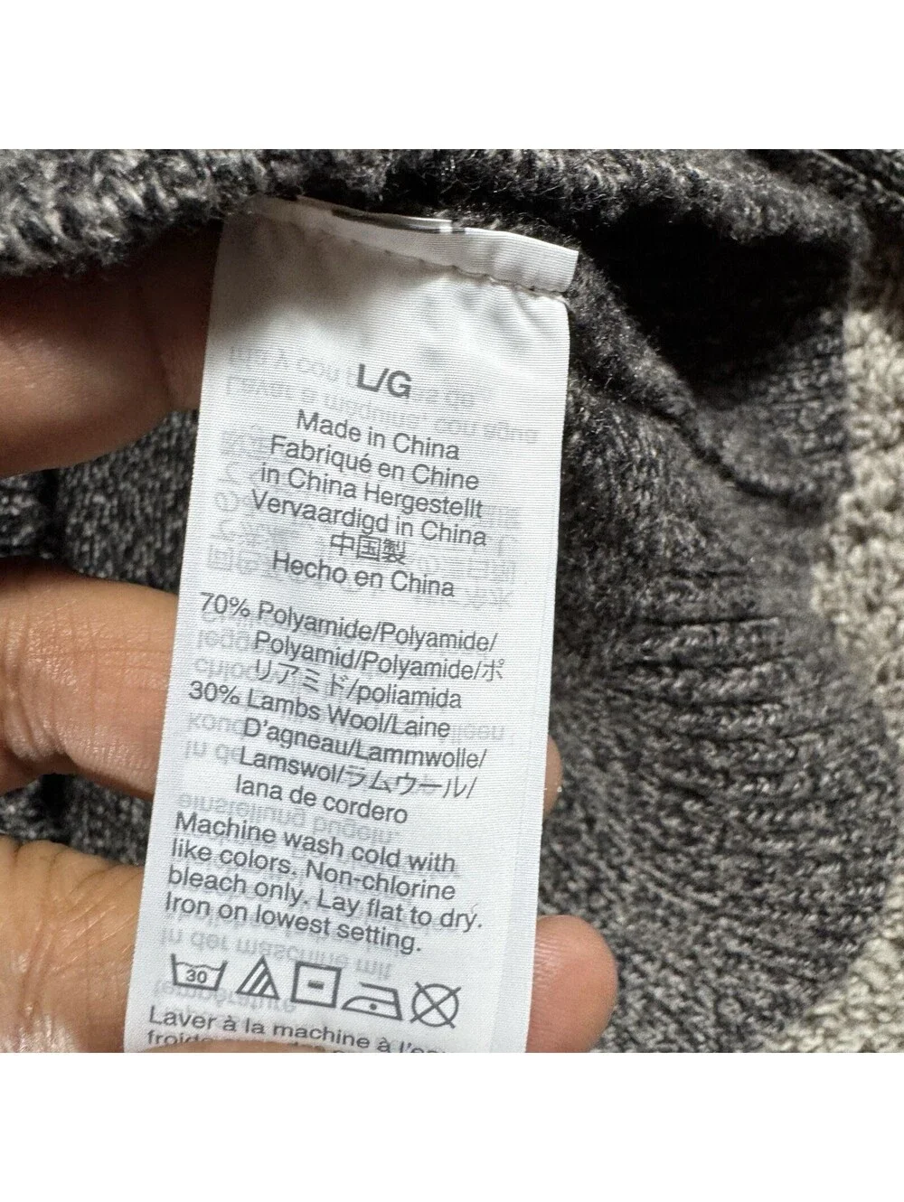 J.Crew Sweater Mens L Gray Solid Premium Lambswool Crewneck Knit Pullover